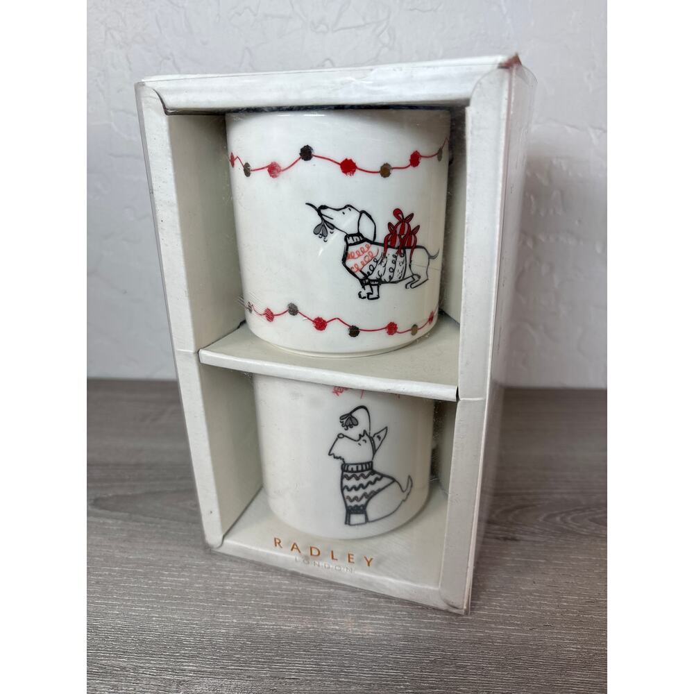 NIB‎ RADLEY London DOG SCOTTIE & DACHSHUND Stackable COFFEE MUG Tea Cup Gift Set - Picture 2 of 6